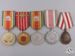 Five Romanian Socialist Medals And Awards Five Romanian Socialist Medals And Awards