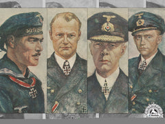 Four Period Postcards Of Kriegsmarine Knight's Cross Winners