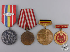 Four Romanian Socialist Medals And Awards