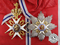 An Norwegian Order Of St. Olaf; Grand Cross Set In Gold (1905-1937)