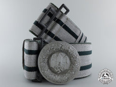A German Army Officer’s Brocade Belt And Buckle; Named