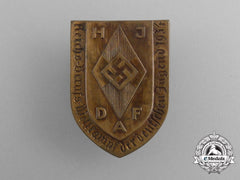 A 1934 Hj & Daf Reichs Occupational Skills Competition Badge