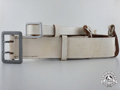 An Unattributed White Belt With Open-Claw Buckle & Should Strap; Published