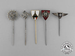 Five Third Reich Period German Stick Pins