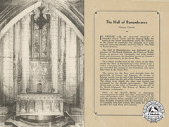 A Scarce First War Hall Of Remembrance Commemorative Card