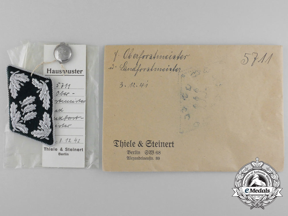 a_mint_and_unissued_oberforstmeister/_landforstmeister_collar_tab_by_thile&_steinert;_dated1941_g_877_1