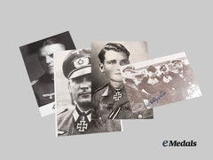 Germany, Third Reich. A Lot of Post-War Signed Knight’s Cross Winner Photographs