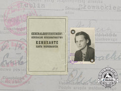 A Wartime Id Card For Occupied Poland To Janina Zdanowicz