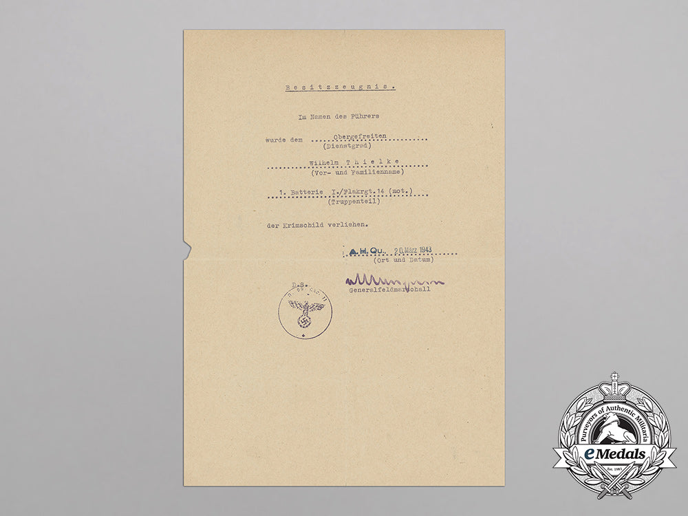 a_luftwaffe_crimea_shield_award_document_to_motorized_flak_regiment14_gg_3586