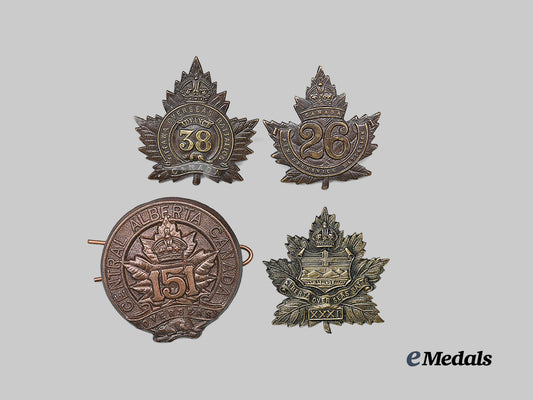 canada,_c_e_f._a_lot_of_four_cap_badges_e_medals__c7540_2