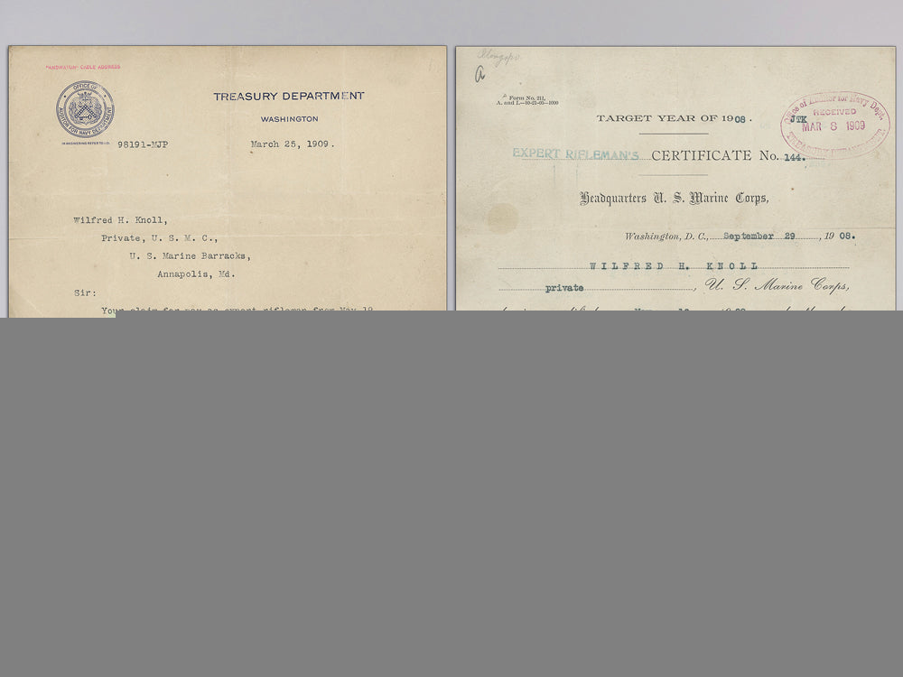 a_marine_corps_expert_rifleman_marksmanship_badge_named_to_private_wilfred_h._knoll_h_402