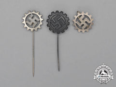 Three Daf (German Labour Front) Membership Badges And Stickpins