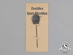 A Silver Grade Drl Sports Badge Miniature Stick Pin On Its Original Salesman's Board