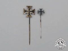 A First And Second War German Iron Cross First Class Stickpins