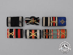 Six First And Second War German Medal Ribbon Bars And Boutonnieres