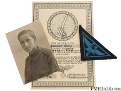 Hitler Youth Service Certificate - Flak Helper