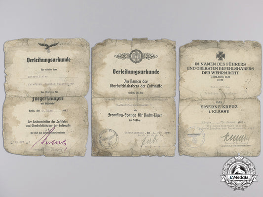 a_luftwaffe_night_fighter_award_document_group_to_unteroffizier_wildschütze_i_189