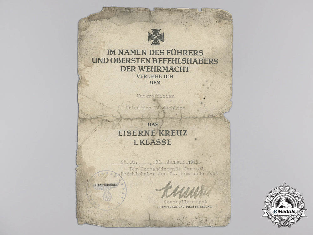 a_luftwaffe_night_fighter_award_document_group_to_unteroffizier_wildschütze_i_194