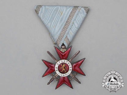 a_bulgarian_military_order_for_bravery;4_th_class_knight's_breast_badge_i_225_1