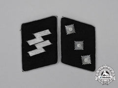 A Set Of Waffen-Ss Untersturmführer Collar Tabs: Ss-Rzm Tagged