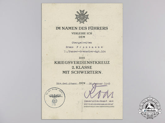 a_war_merit_cross2_nd_class_with_swords_document_to1./_panzer-_grenadier-_rgt.104,1945_i_680