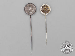 Two Third Reich Period German Miniature Stick Pins