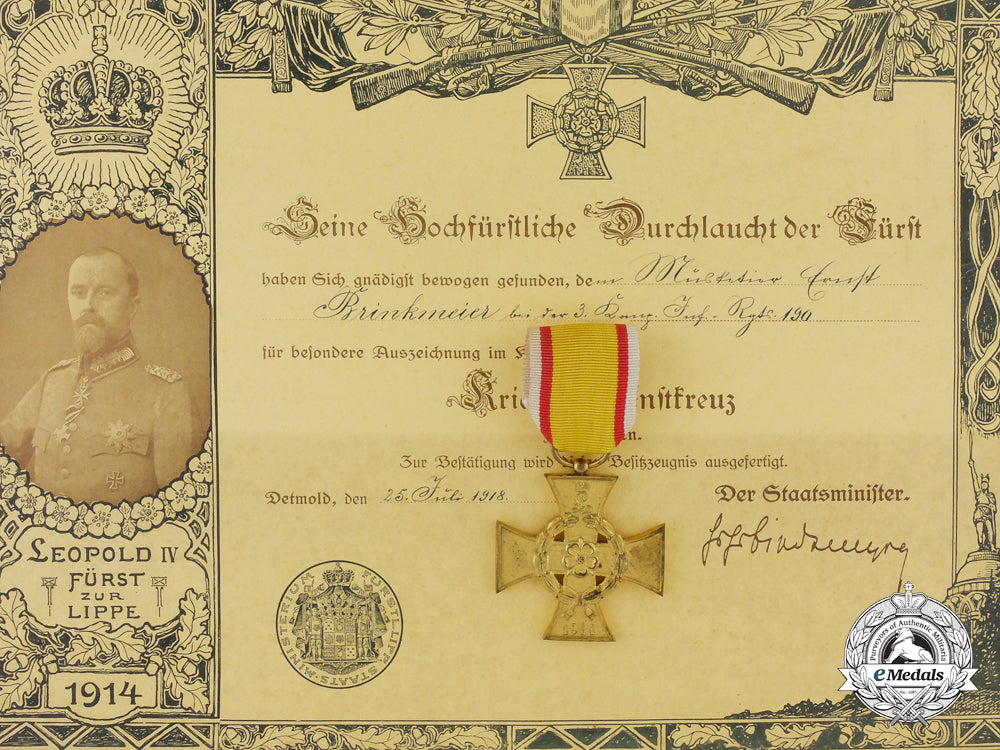 a_lippe_detmold_war_merit_cross&_document_to_the190_th_infantry_regiment_i_691