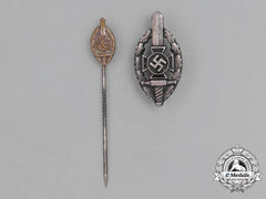 Two Nskov Membership Badges And Pins By Deschler & Sohn