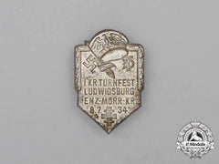 A 1934 1St District Ludwigsburg Gymnastics Festival Badge