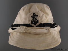 Wwii Naval Officer's White Summer Side Cap