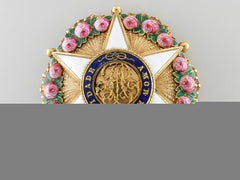 An Exquisite Brazilian Order Of The Rose; Dignitary Breast Star In Gold