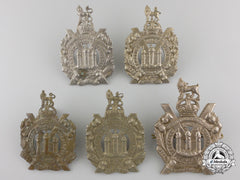 Five First & Second War British King's Own Scottish Borderers Glengarry Badges