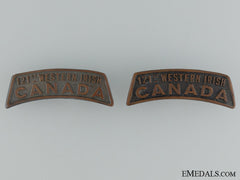 Wwi 121St Infantry Battalion Shoulder Title Pair Cef