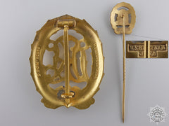A Gold Grade Drl Sport Badge By Wernstein Jena