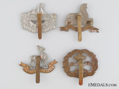 Four First & Second War British Cap Badges