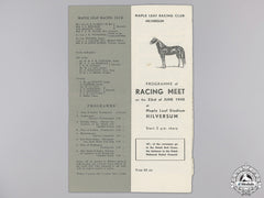 A Second War Maple Leaf Racing Club Hilversum Programme 1945