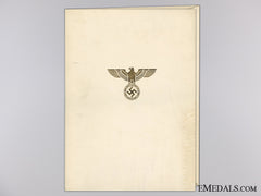 A German Eagle Order 1St Class Document To Spanish Air Force