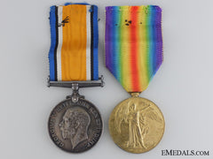 A First War Medal Pair To The 4Th Battalion Canadian Railway Troops