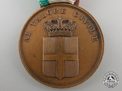 An Italian Medal For Civil Valour; Bronze Grade