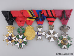 A Belgian Medal Bar With Swedish Order Of The North Star In Gold
