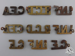 Eight First War Canadian Collar Badges