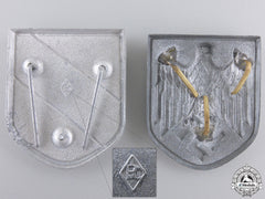 Two Army Pith Helmet Shields