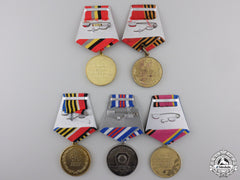 Five Russian Federation Campaign Commemorative Medals