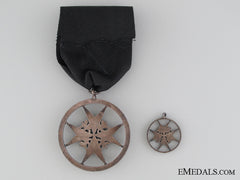 Order Of St. John, Brother Breast Badge, Fullsize And Miniature