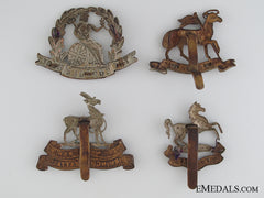 Four Wwi British Regimental Cap Badges