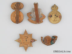 Five First & Second World War British Cap Badges