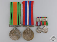 A Set Of Second War British War Medals With Miniatures