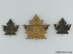 Wwi 2Nd Quebec Regiment Cap Badge & Collar Insignia Cef