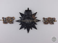 An 1862 3Rd Battalion Victorian Rifles Of Canada Cap Badge And Shoulder Pair