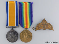 Wwi Pair To Private Albert V. Boon, 8Th Canadian Field Ambulance, Canadian Army Medical Corps